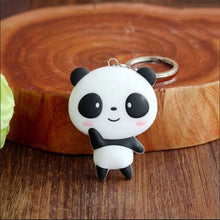 Load image into Gallery viewer, Cute cartoon Panda keychain Silicone Key chains For Women 3D Animal Keyrings For Car Key Holder bag ornaments accessories gift