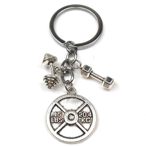 2020 Hot Fashion Accessorie Keychain Mini Dumbbell Discus Barbell Key Ring Fitness Charm Key Chain Designer Gift Coach Souvenir