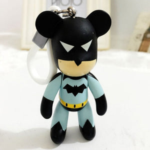 Handmade DIY Craft Rhinestone Cartoon Bomgom Bear Keychain Leather Rope Tassel Key Chain Gloomy Bag Charm Pendant Gift