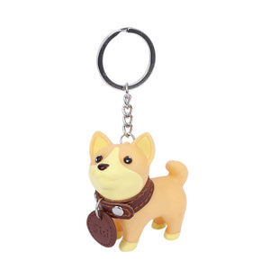 1PC Cute Dog Keychain Figure PVC Doll Toys Key Ring Holder Shiba Inu Bull Terrier Excellent Gift  for Car Accessories